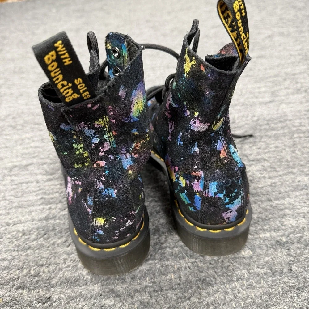 Dr. Martens 1460 Pascal Shoes Rainbow Burst Boots Women 7 Suede Grunge Goth